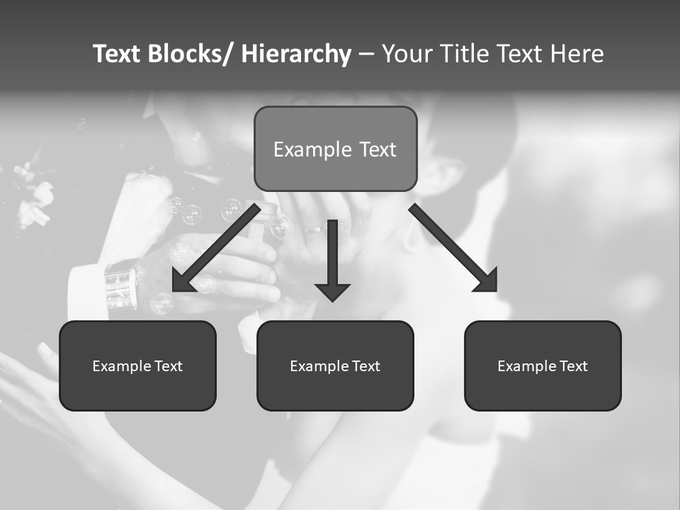 A Man And A Woman Kissing In A Black And White Photo PowerPoint Template