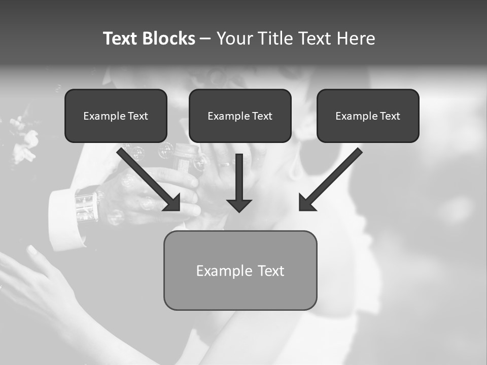 A Man And A Woman Kissing In A Black And White Photo PowerPoint Template