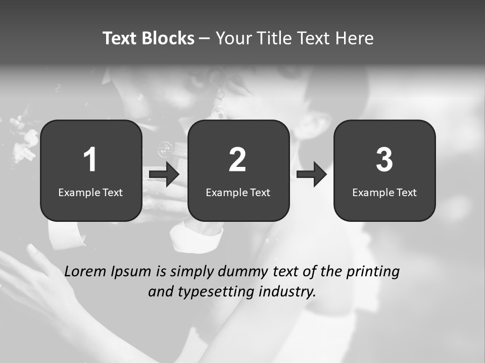 A Man And A Woman Kissing In A Black And White Photo PowerPoint Template
