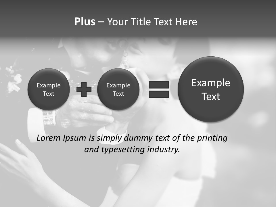 A Man And A Woman Kissing In A Black And White Photo PowerPoint Template