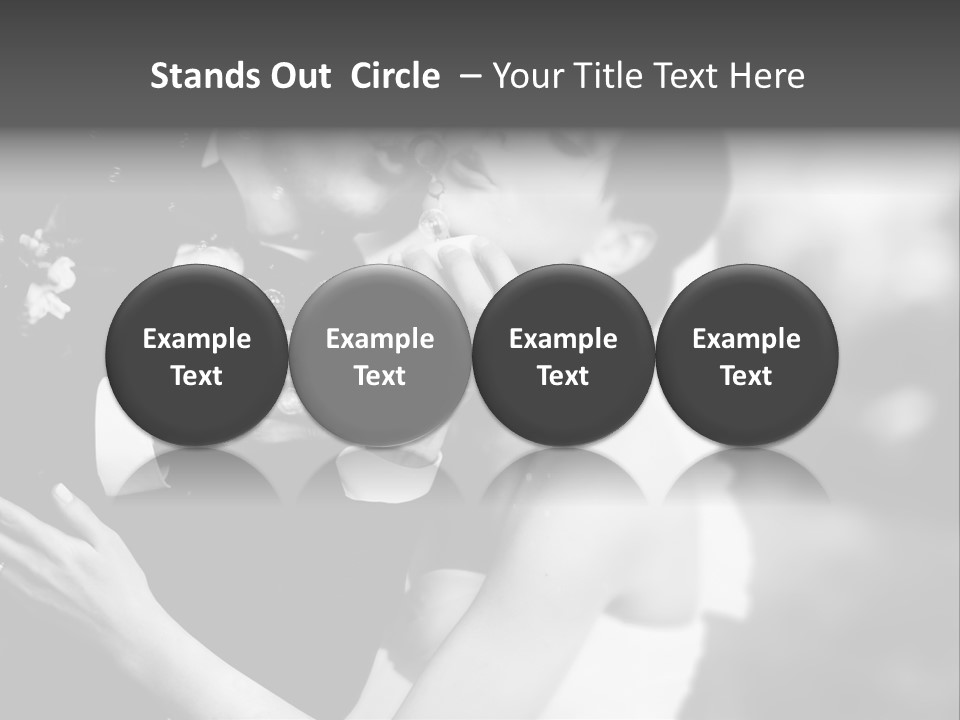 A Man And A Woman Kissing In A Black And White Photo PowerPoint Template