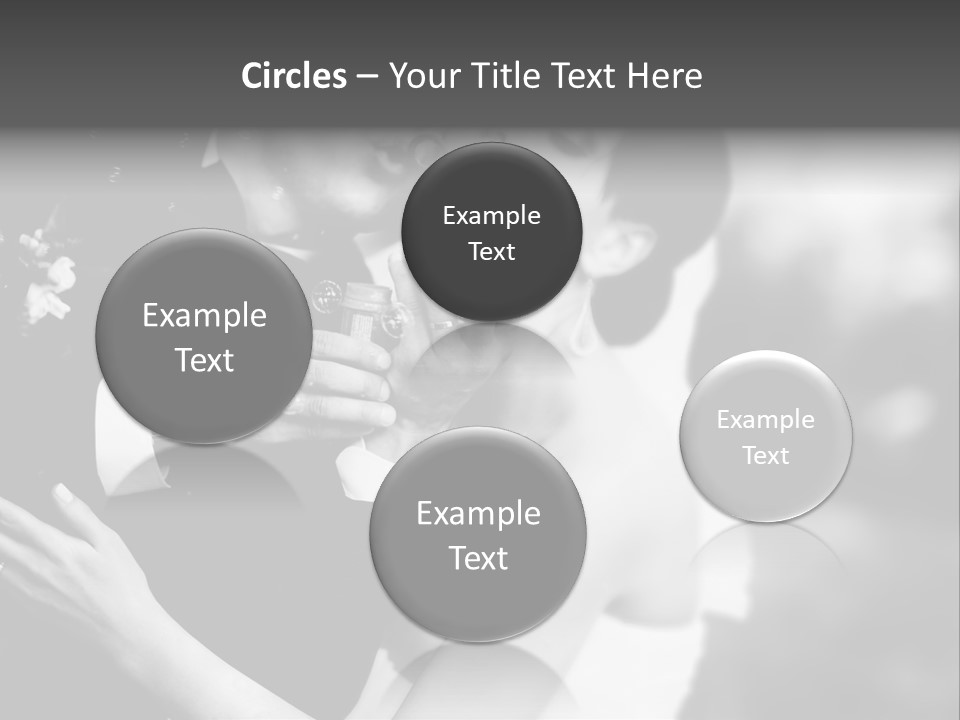 A Man And A Woman Kissing In A Black And White Photo PowerPoint Template