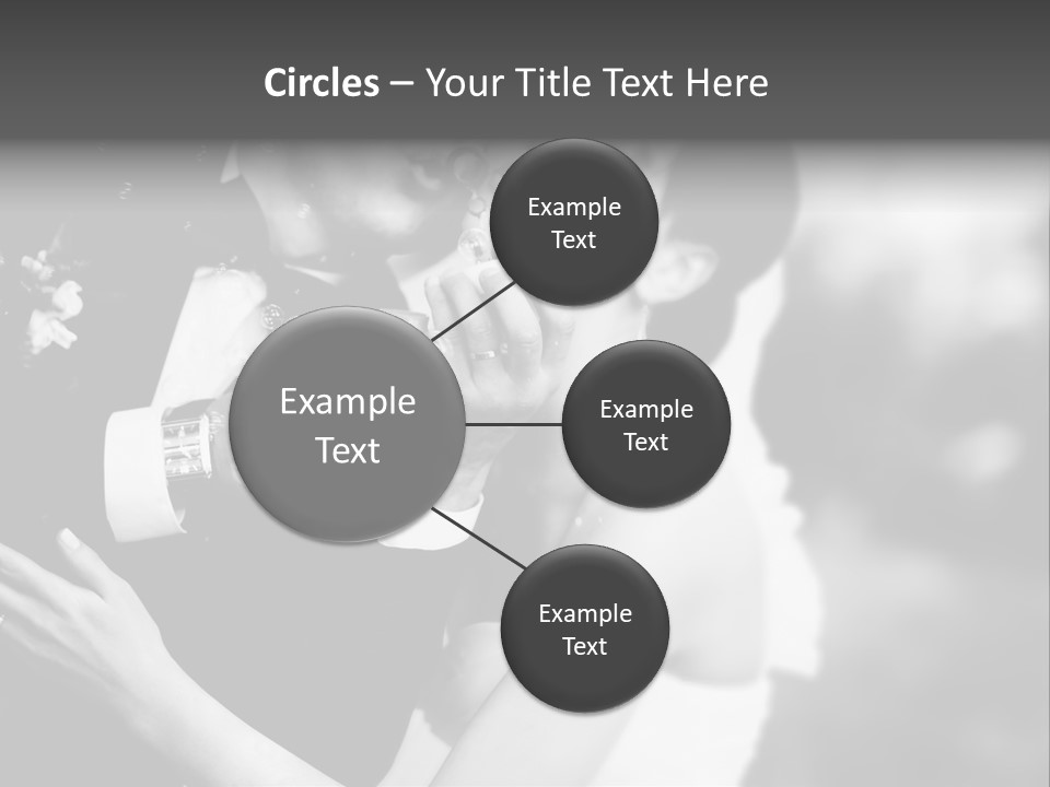 A Man And A Woman Kissing In A Black And White Photo PowerPoint Template