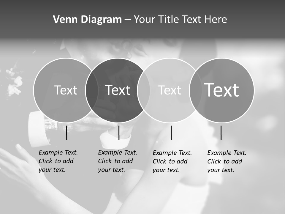 A Man And A Woman Kissing In A Black And White Photo PowerPoint Template