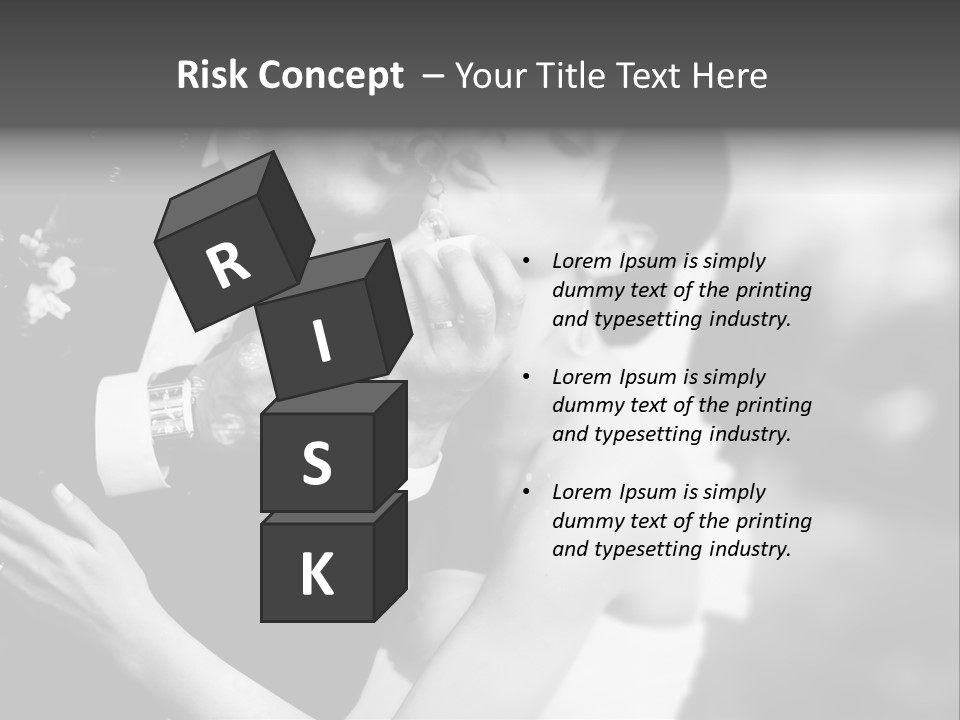 A Man And A Woman Kissing In A Black And White Photo PowerPoint Template