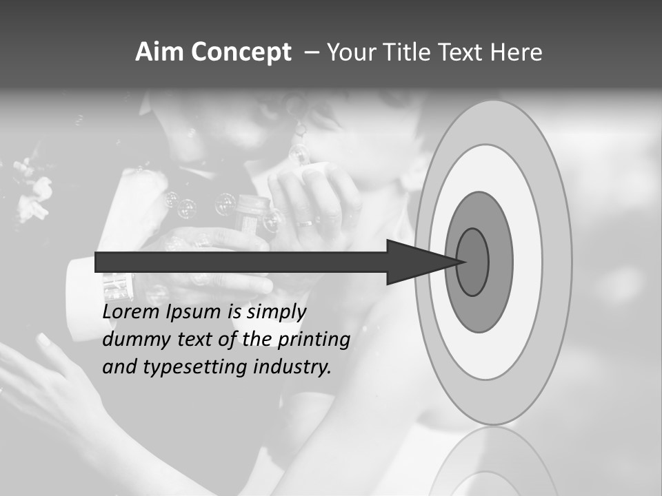 A Man And A Woman Kissing In A Black And White Photo PowerPoint Template