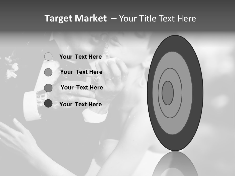 A Man And A Woman Kissing In A Black And White Photo PowerPoint Template