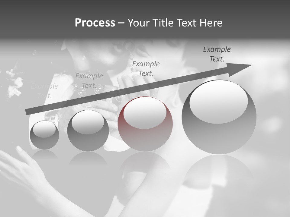 A Man And A Woman Kissing In A Black And White Photo PowerPoint Template