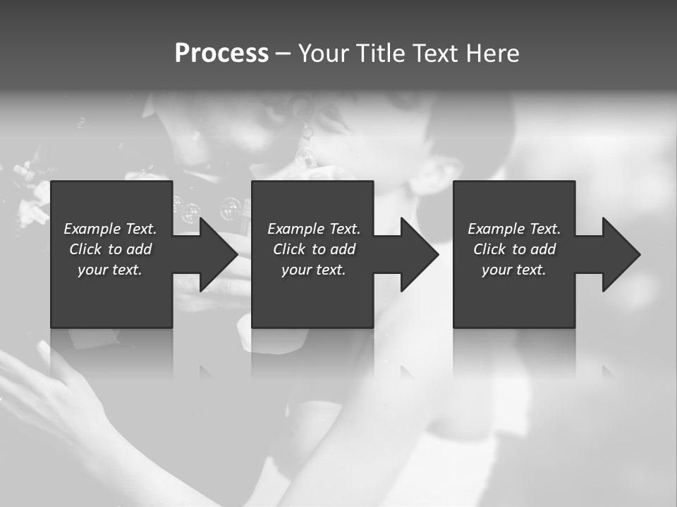 A Man And A Woman Kissing In A Black And White Photo PowerPoint Template