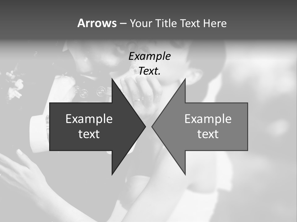 A Man And A Woman Kissing In A Black And White Photo PowerPoint Template