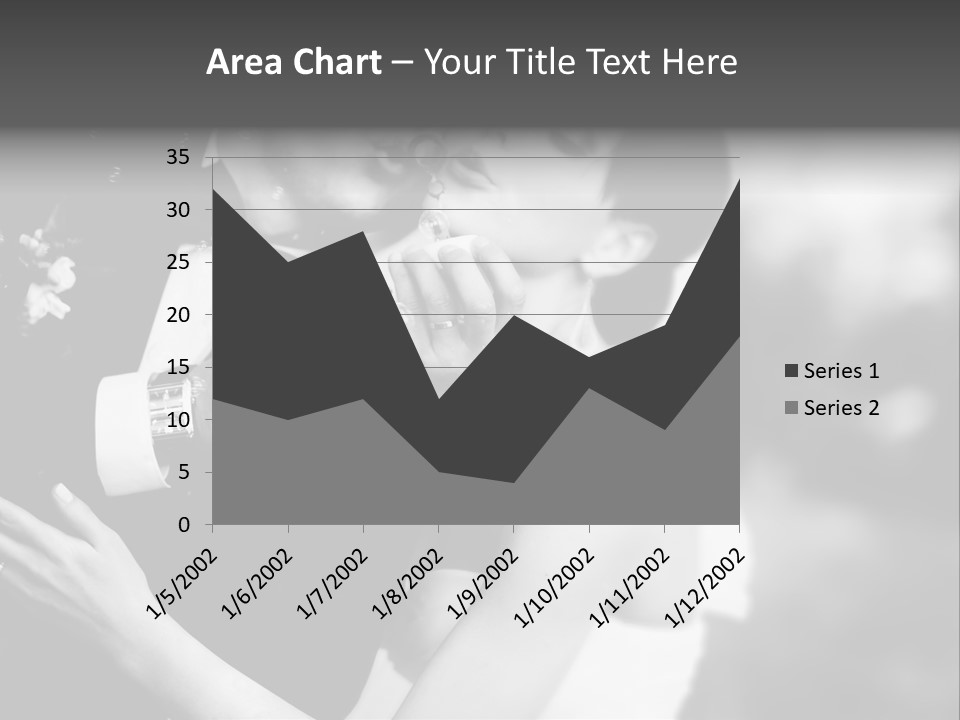 A Man And A Woman Kissing In A Black And White Photo PowerPoint Template