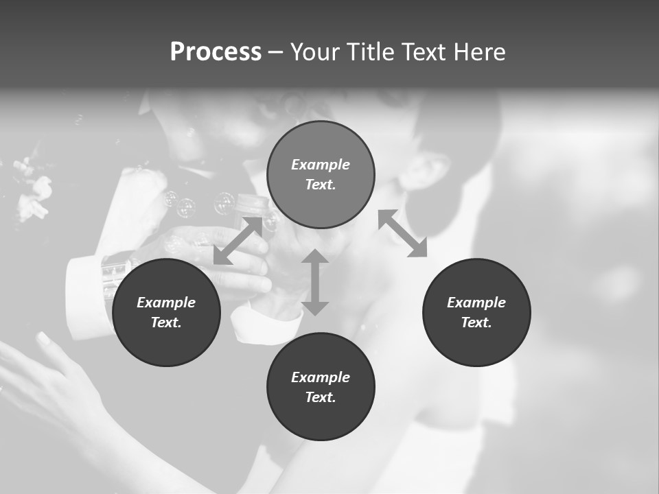 A Man And A Woman Kissing In A Black And White Photo PowerPoint Template