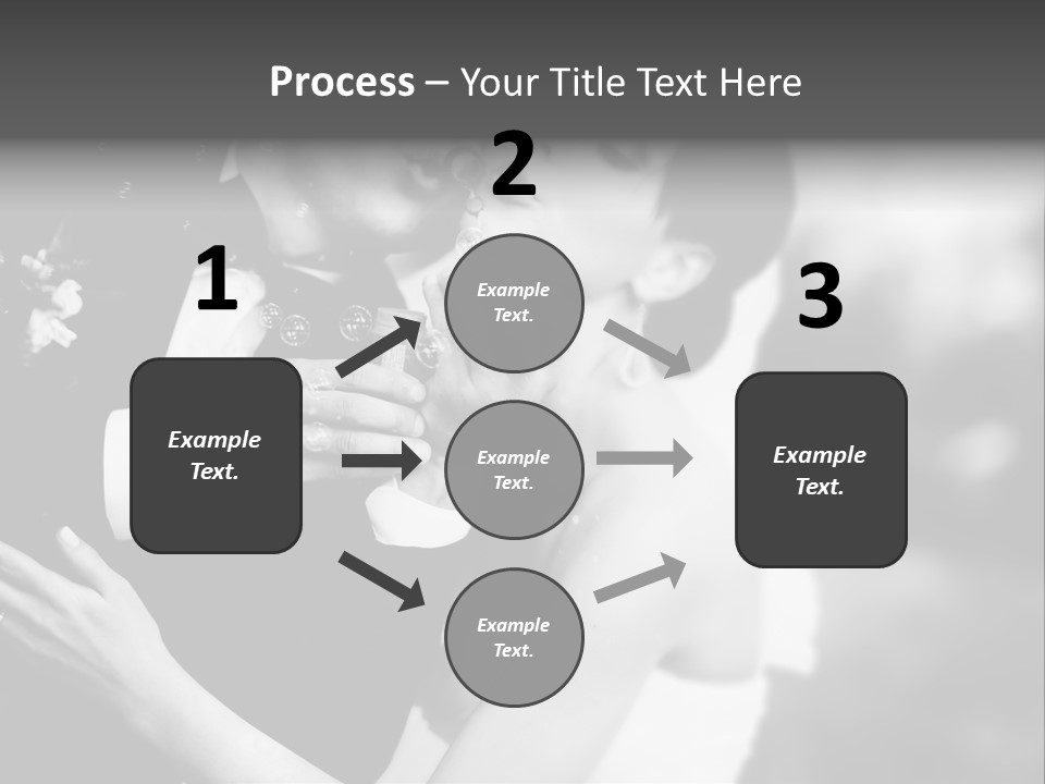 A Man And A Woman Kissing In A Black And White Photo PowerPoint Template