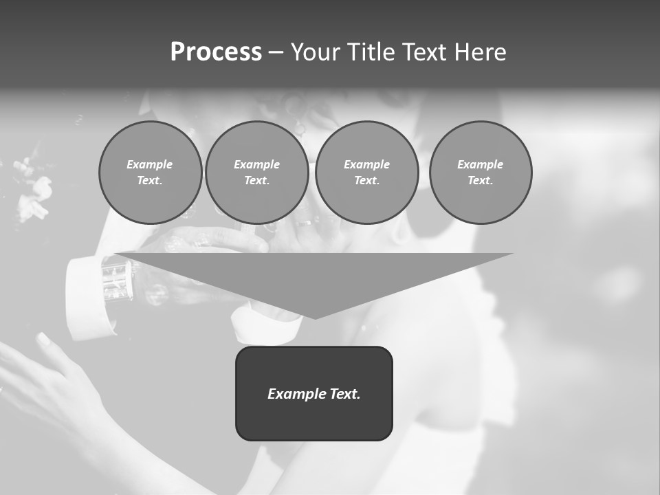 A Man And A Woman Kissing In A Black And White Photo PowerPoint Template