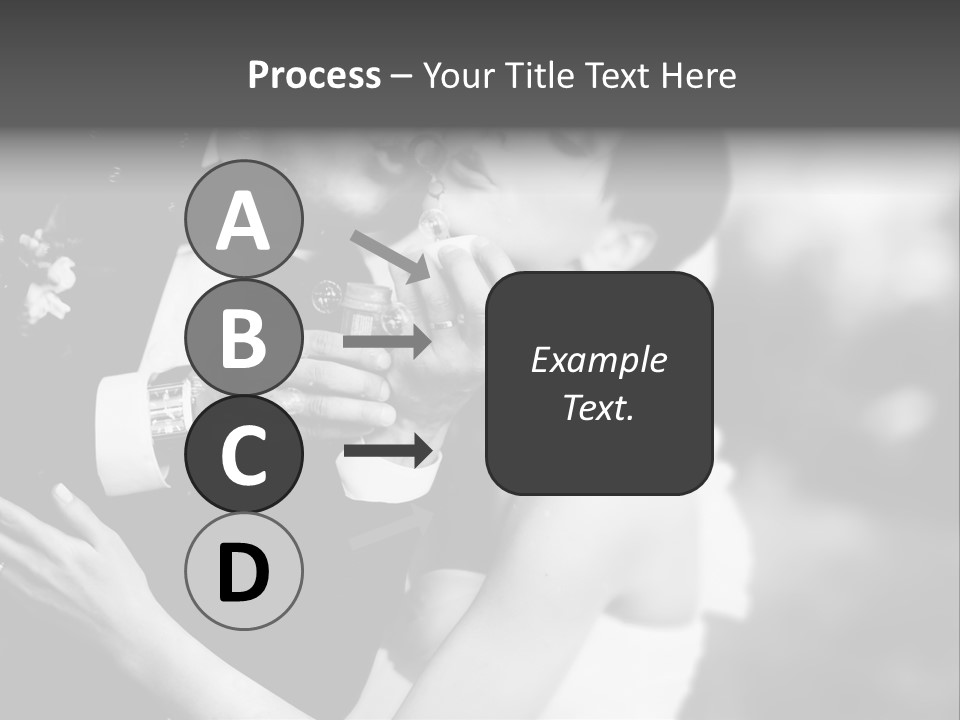 A Man And A Woman Kissing In A Black And White Photo PowerPoint Template