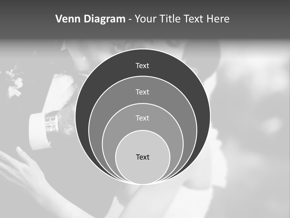 A Man And A Woman Kissing In A Black And White Photo PowerPoint Template