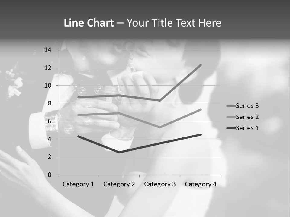 A Man And A Woman Kissing In A Black And White Photo PowerPoint Template