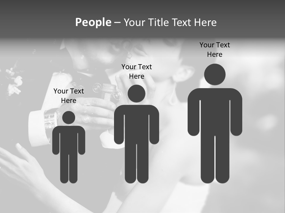 A Man And A Woman Kissing In A Black And White Photo PowerPoint Template