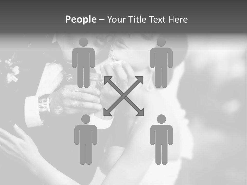 A Man And A Woman Kissing In A Black And White Photo PowerPoint Template