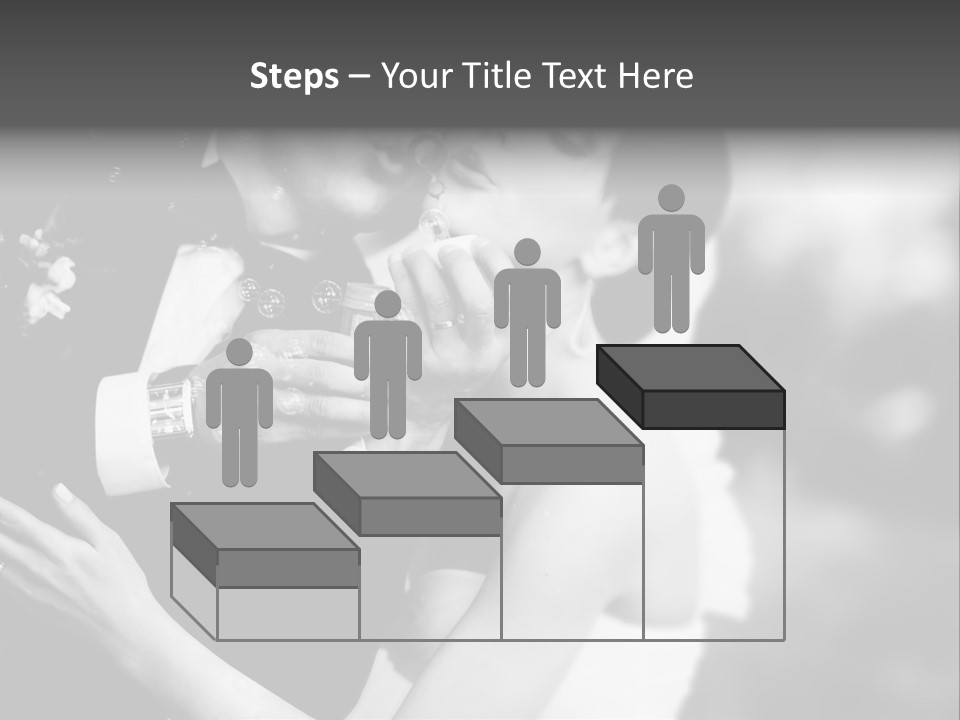 A Man And A Woman Kissing In A Black And White Photo PowerPoint Template