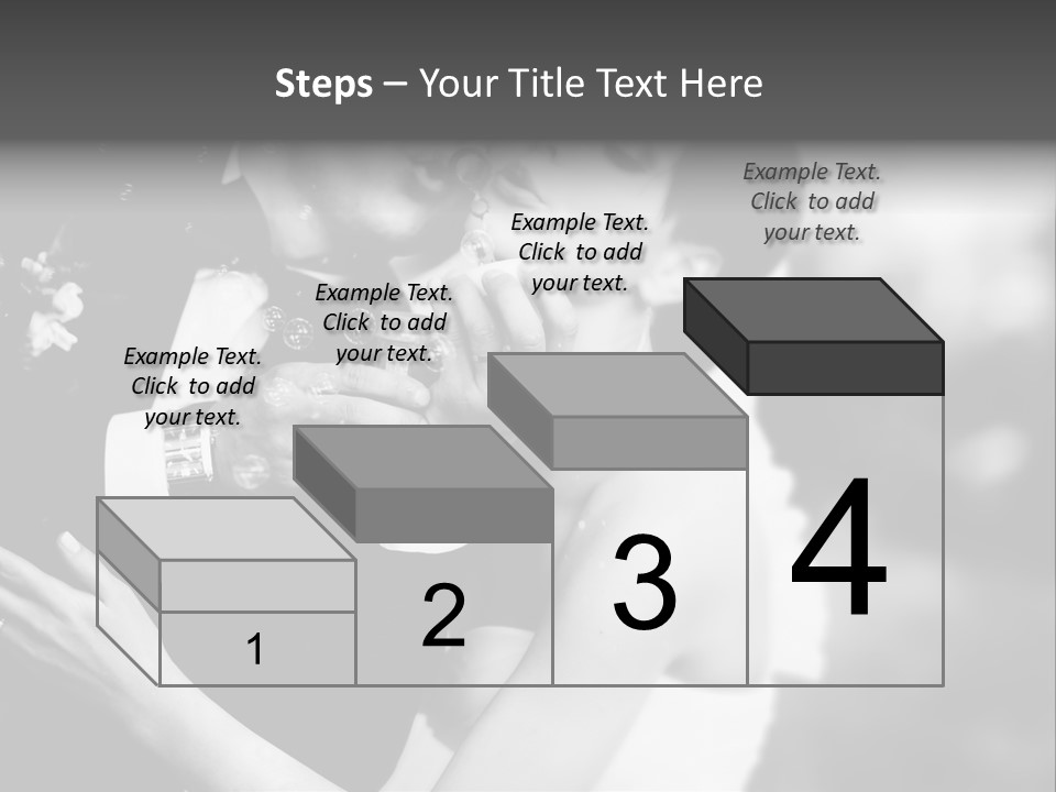 A Man And A Woman Kissing In A Black And White Photo PowerPoint Template