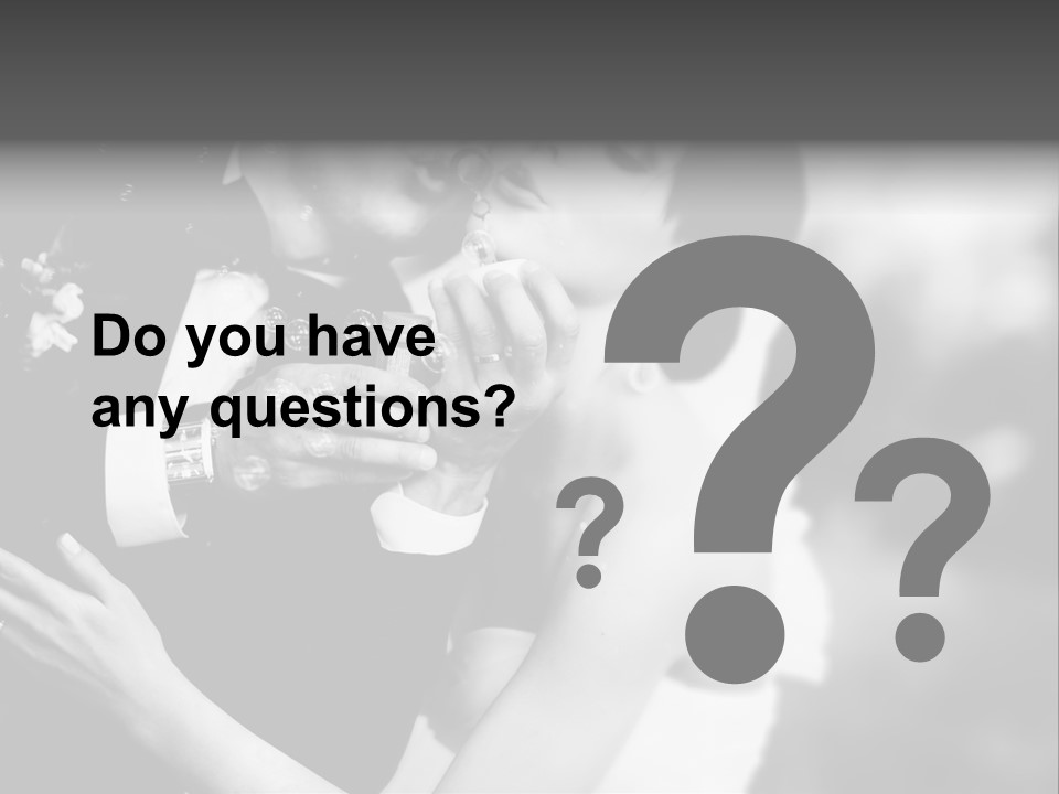 A Man And A Woman Kissing In A Black And White Photo PowerPoint Template