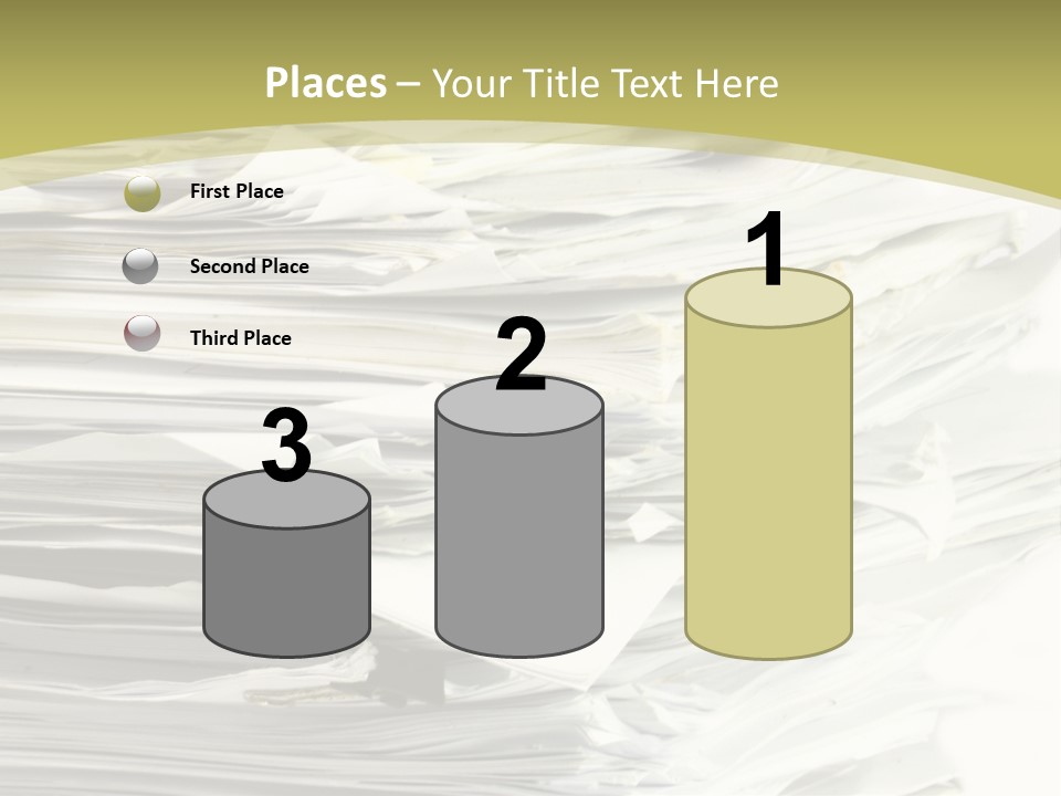 A Pile Of Papers On Top Of A White Plate PowerPoint Template