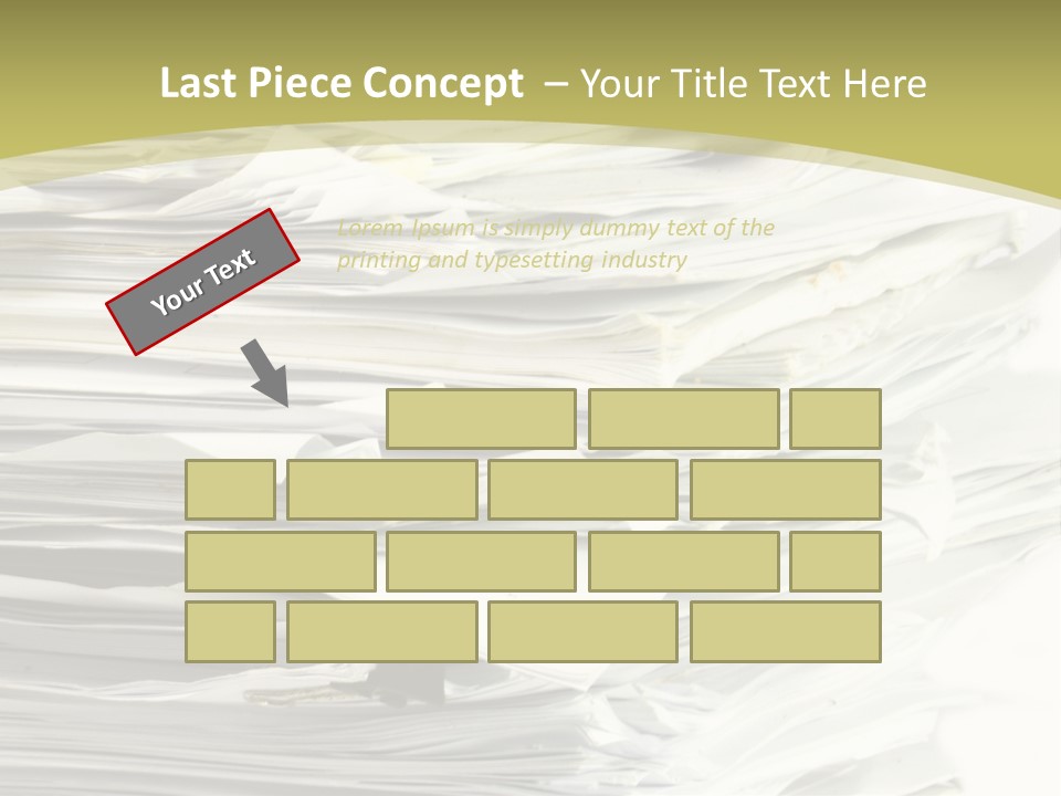 A Pile Of Papers On Top Of A White Plate PowerPoint Template
