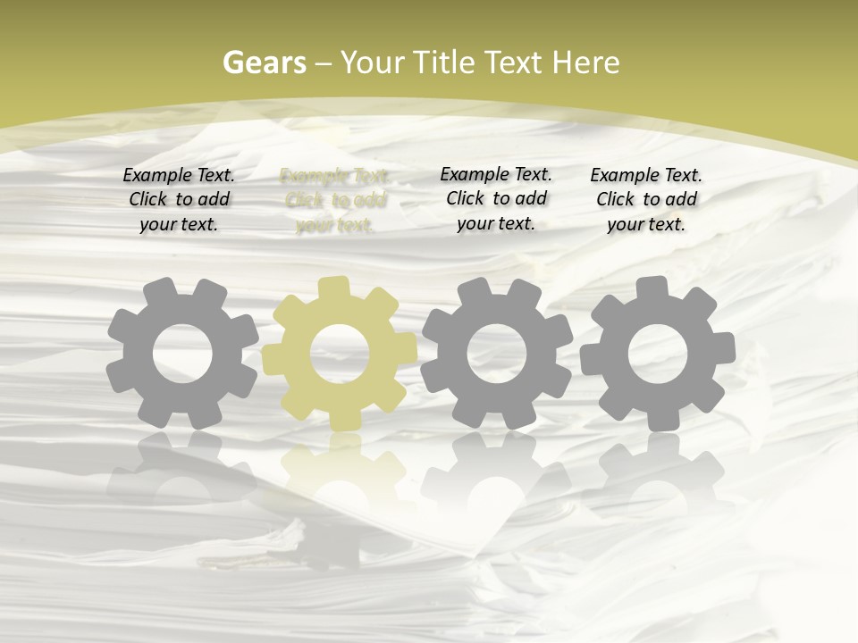 A Pile Of Papers On Top Of A White Plate PowerPoint Template