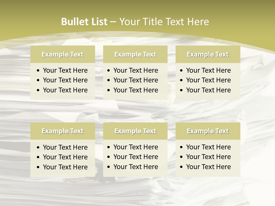 A Pile Of Papers On Top Of A White Plate PowerPoint Template
