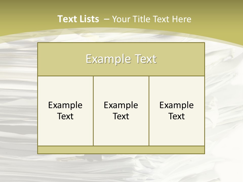 A Pile Of Papers On Top Of A White Plate PowerPoint Template
