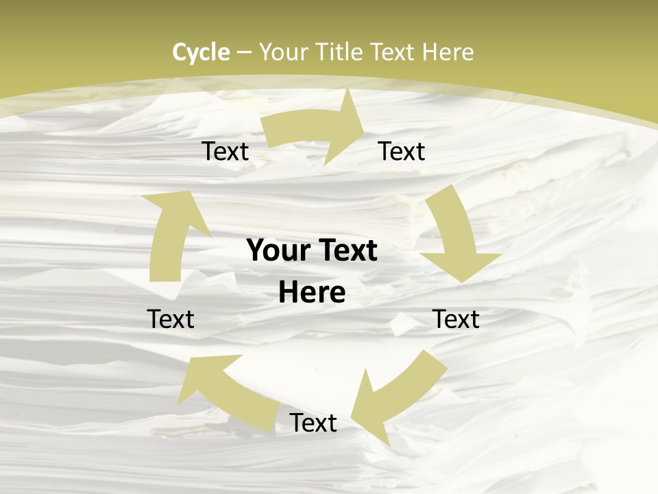 A Pile Of Papers On Top Of A White Plate PowerPoint Template
