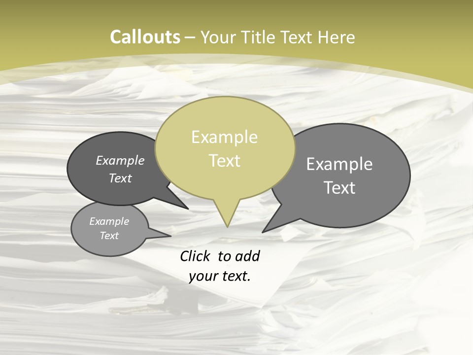 A Pile Of Papers On Top Of A White Plate PowerPoint Template