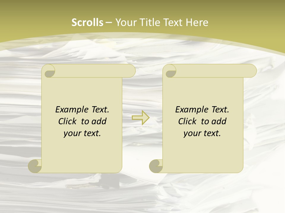 A Pile Of Papers On Top Of A White Plate PowerPoint Template