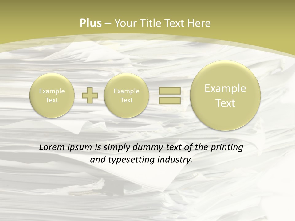 A Pile Of Papers On Top Of A White Plate PowerPoint Template