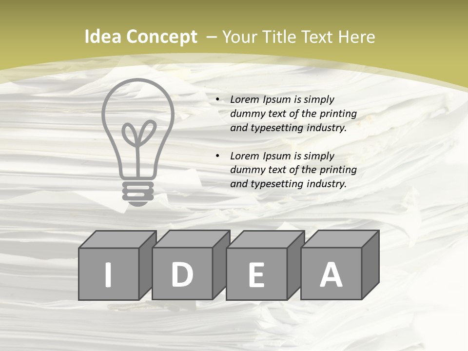 A Pile Of Papers On Top Of A White Plate PowerPoint Template