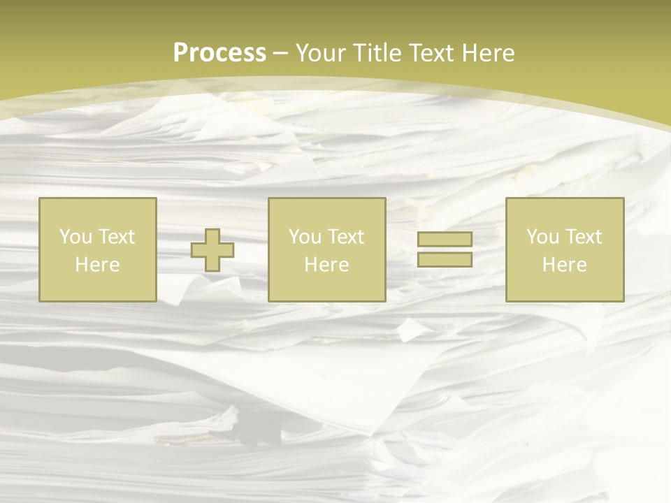 A Pile Of Papers On Top Of A White Plate PowerPoint Template