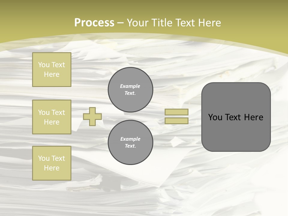 A Pile Of Papers On Top Of A White Plate PowerPoint Template