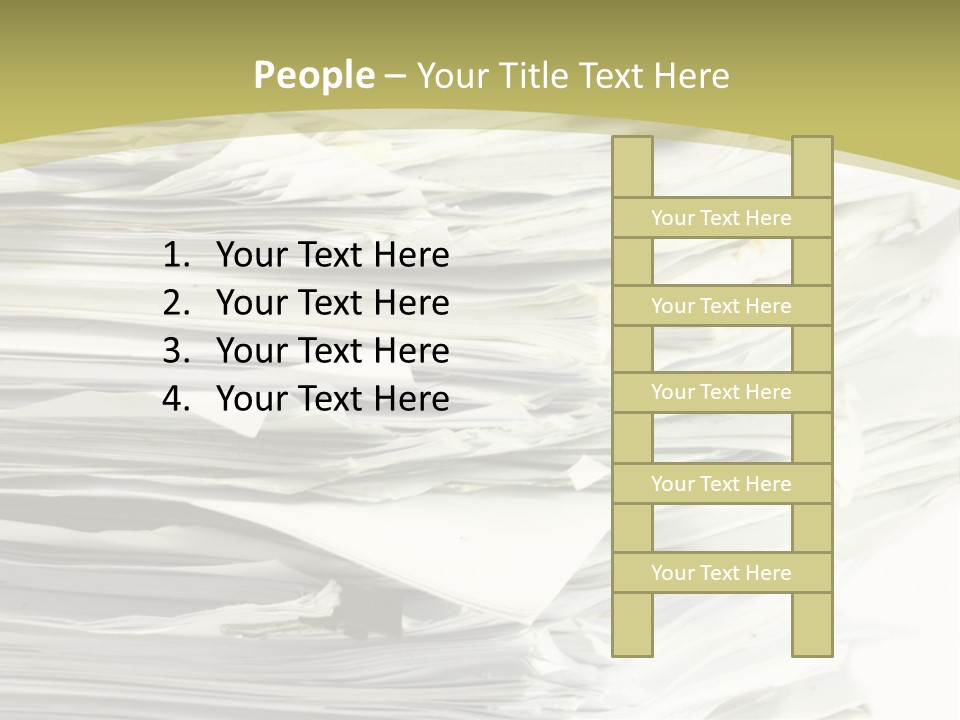 A Pile Of Papers On Top Of A White Plate PowerPoint Template