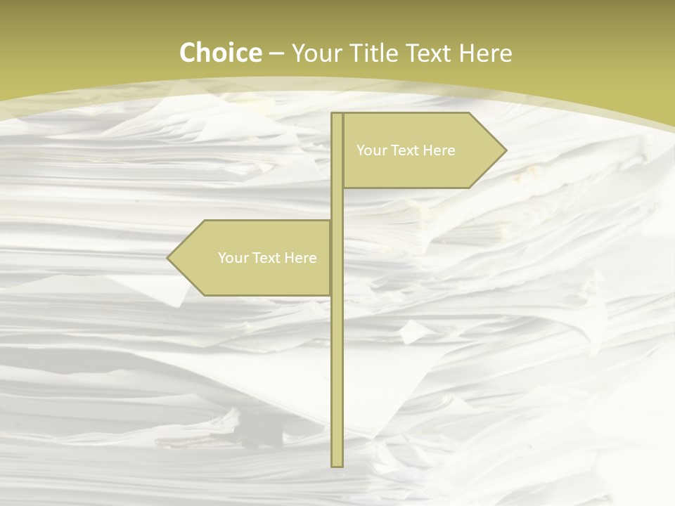 A Pile Of Papers On Top Of A White Plate PowerPoint Template