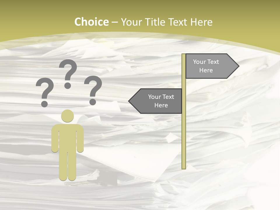 A Pile Of Papers On Top Of A White Plate PowerPoint Template