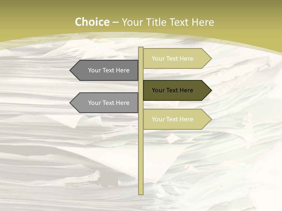 A Pile Of Papers On Top Of A White Plate PowerPoint Template