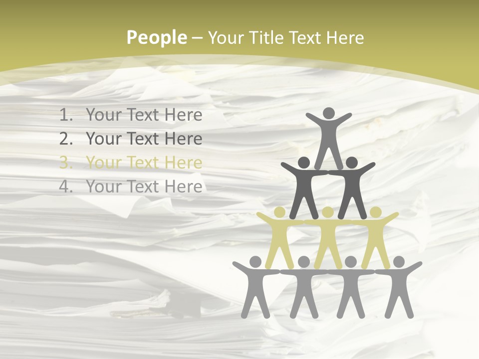 A Pile Of Papers On Top Of A White Plate PowerPoint Template