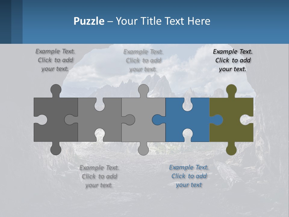 A View Of A Mountain Range Through A Cave PowerPoint Template