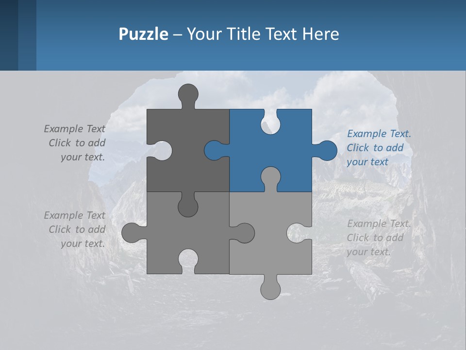 A View Of A Mountain Range Through A Cave PowerPoint Template