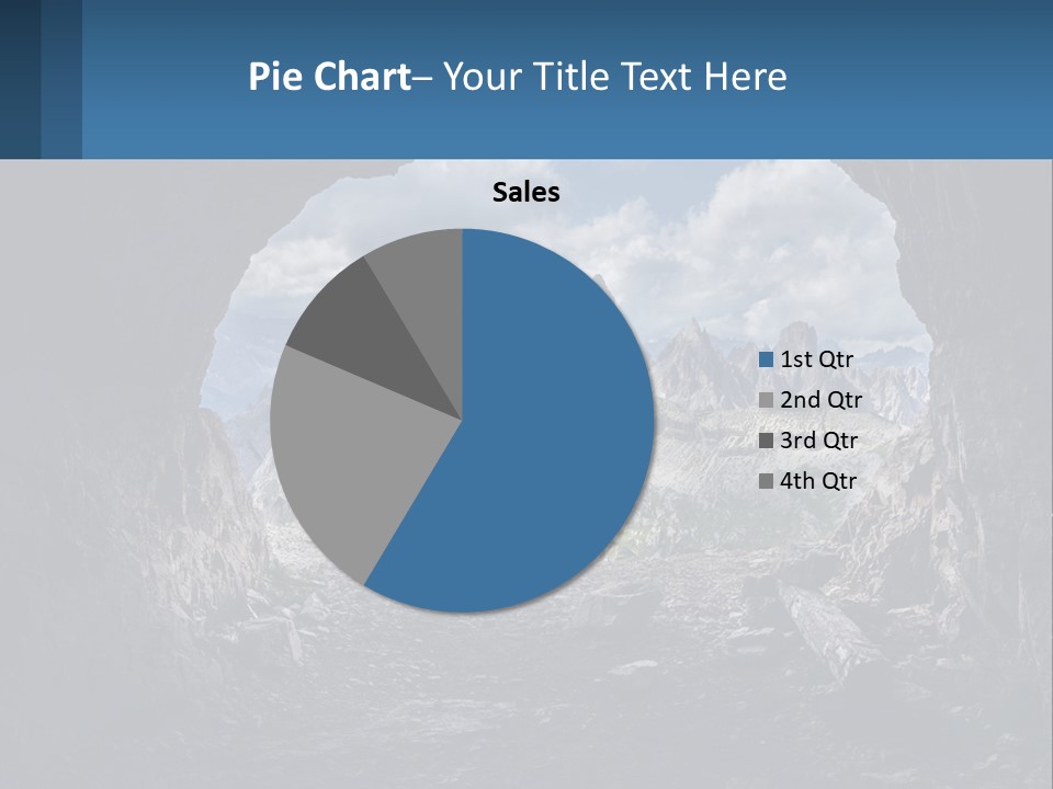 A View Of A Mountain Range Through A Cave PowerPoint Template