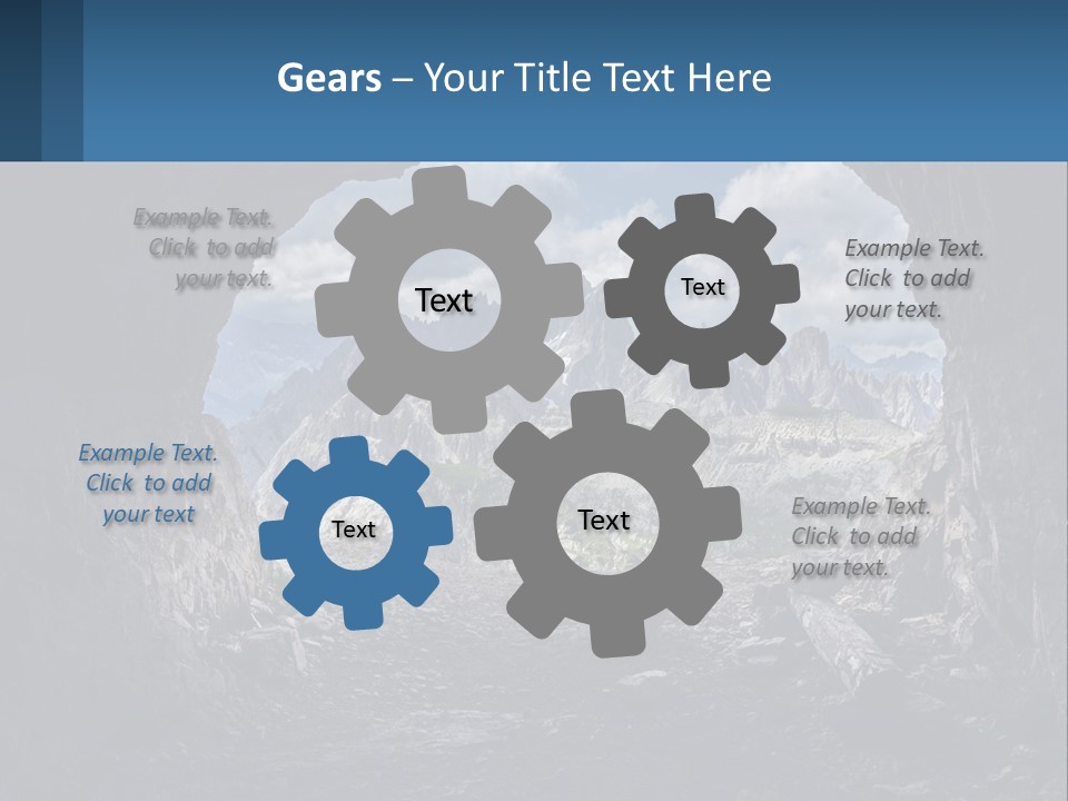 A View Of A Mountain Range Through A Cave PowerPoint Template