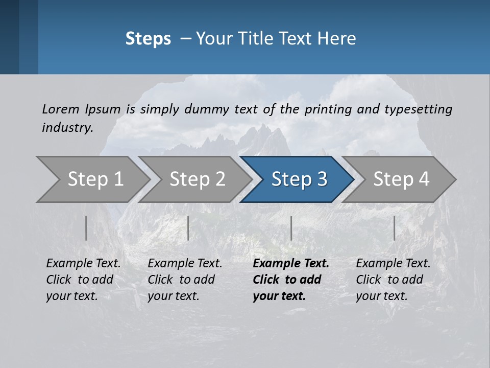 A View Of A Mountain Range Through A Cave PowerPoint Template