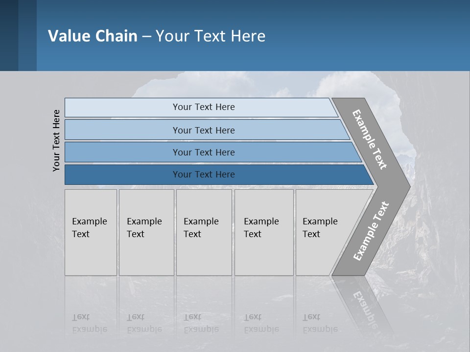 A View Of A Mountain Range Through A Cave PowerPoint Template