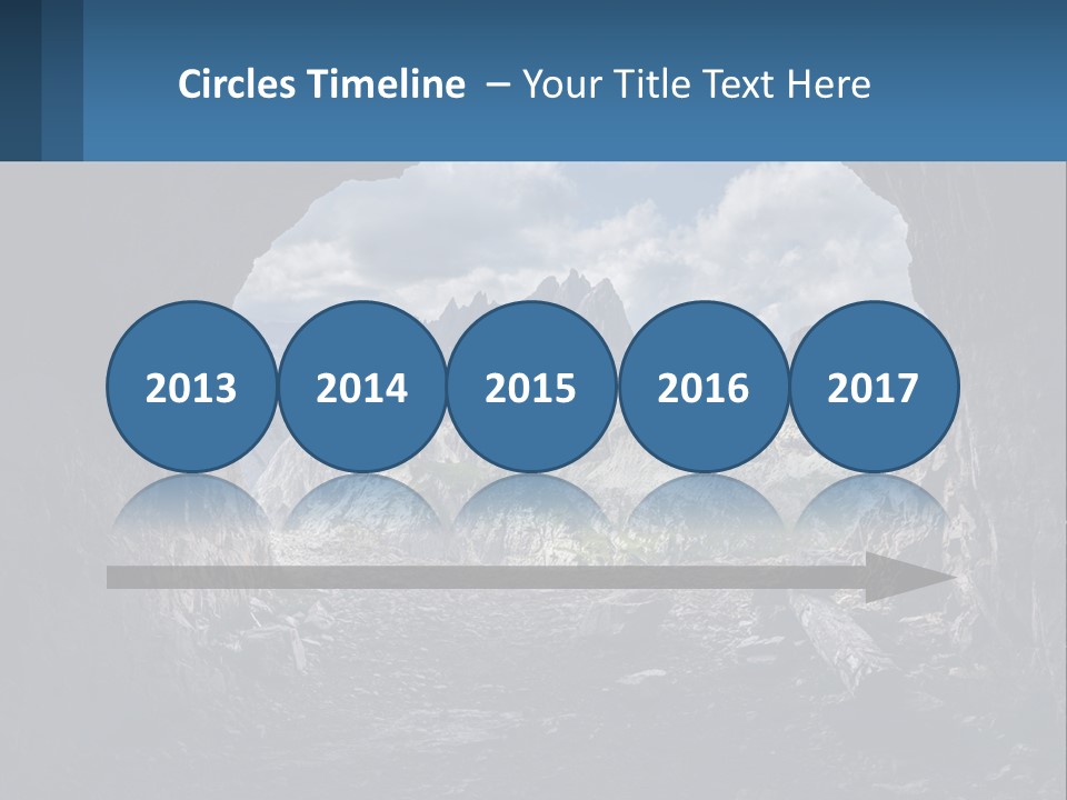 A View Of A Mountain Range Through A Cave PowerPoint Template